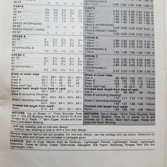 Vogue Patterns 7432 UNCUT Misses Size 12 1970s Top Pants & Dress Sewing Pattern - Picture 3 of 10